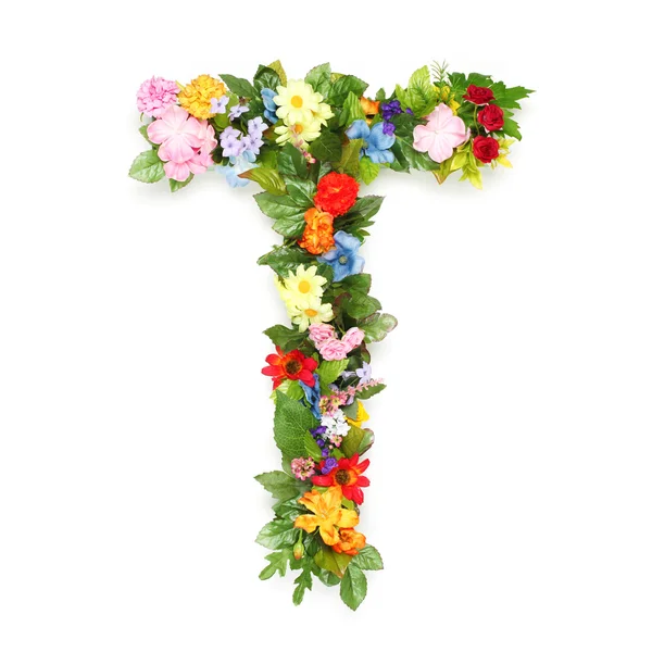 Cartas feitas de folhas e flores — Fotografia de Stock