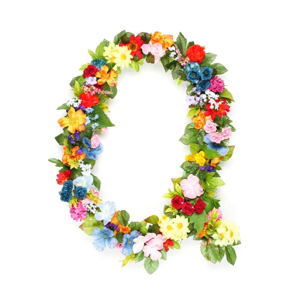 Letters made of leaves and flowers — Stock Photo, Image