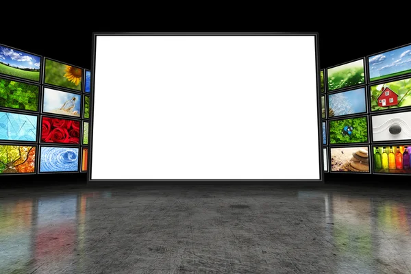 Tv screeen with images — Stock Photo, Image