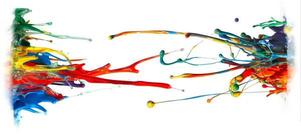 Abstrakcyjna Farba Tusz Tęczy Kolorów Rozpryskujących Się Powietrzu Zamrożony Ruch — Zdjęcie stockowe