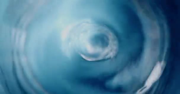 Overhead View Spinning Vortex Water Fast Flowing Whirlpool — 비디오