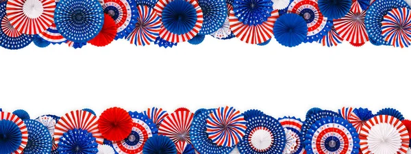 Bandiera Festiva Decorazioni Usa Rosse Bianche Blu Celebrazioni Patriottiche Come Foto Stock Royalty Free