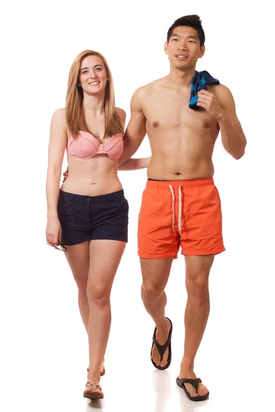 Young Couple in Swimwear — Stock Photo, Image