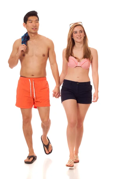 Young Couple in Swimwear — Stock Photo, Image