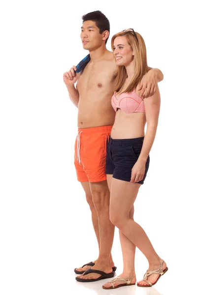 Young Couple in Swimwear — Stock Photo, Image