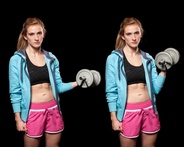 Young Woman Lifting Weights — Stock Photo, Image