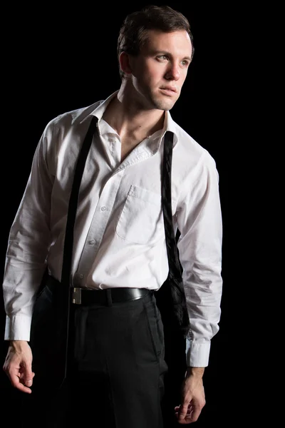 Attractive Man With Tie Untied — Stock Photo, Image