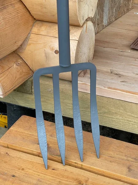 Iron Rake Tool Working Garden Garden Pitchfork Trident — Stock Photo, Image