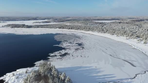 Parque Nacional Ladoga Skerries Invierno Karelia Islas Nieve Lago Ladoga — Vídeo de stock