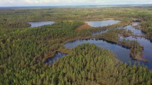 Uksinskaya Özovaya Sırtı Veya Gölü Ile Uksinsky Karelia Daki Buzul — Stok video