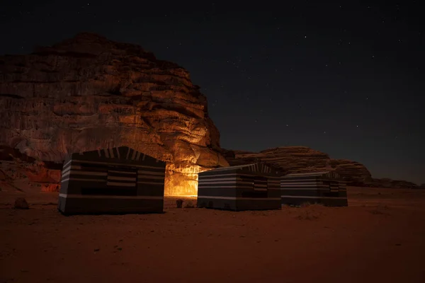 Kamp Midden Wadi Rum Woestijn Jordanië — Stockfoto