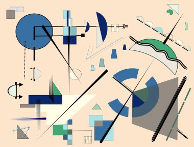 Soyut mavi bej arkaplan, dışavurumculuk sanat tarzı