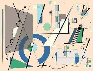 Soyut mavi bej arka plan, dışavurumculuk sanat tarzı 19-14