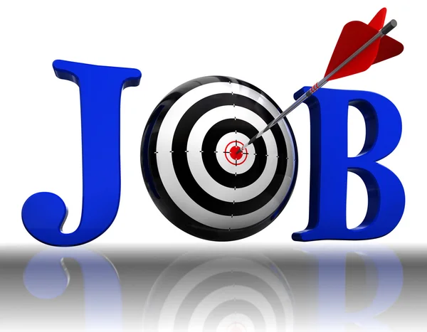 Job blue word and conceptual target — Stock Photo, Image