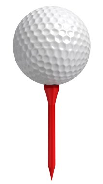 beyaz zemin üzerine kırmızı tee Golf topu
