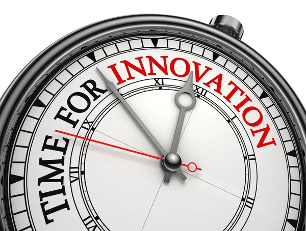 Innovation time concept clock — Stock Photo, Image