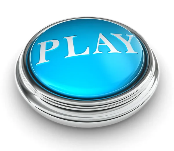 Play word on blue button — Stock Photo, Image