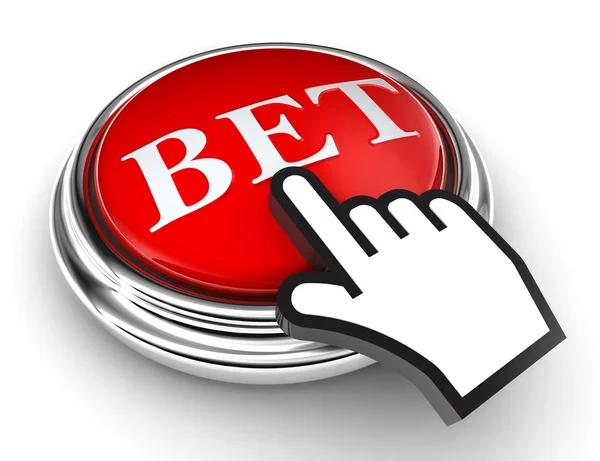 Bet red button and pointer hand — Stock Photo, Image