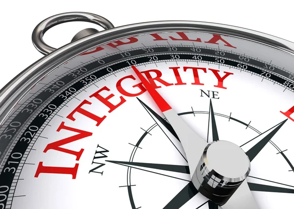 Integrity conceptual compass — Stock Photo, Image