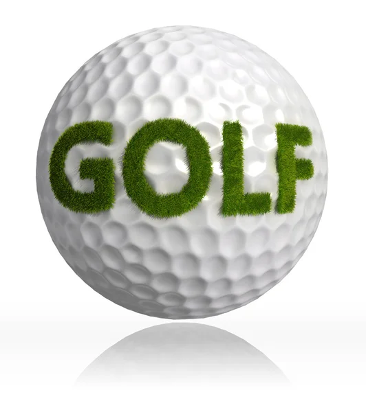 Golf grass word on ball — Stock Photo, Image