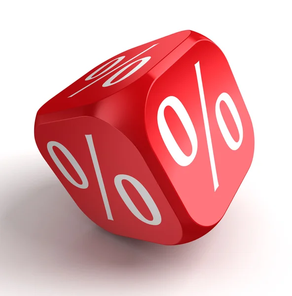 Per cent conceptual red dice — Stock Photo, Image