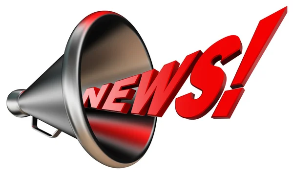 News red word and metal bullhorn — Stock Photo, Image