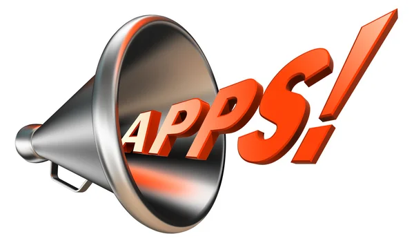 Apps orange word in bullhorn — Stock Photo, Image