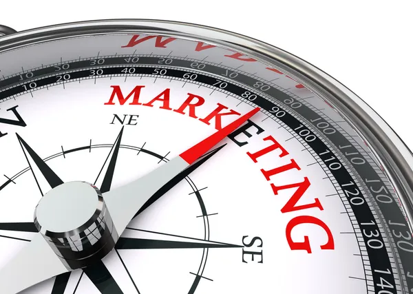 Marketing word on conceptual compass — Stock Photo, Image