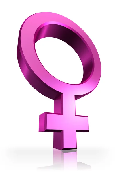 Female pink symbol on white background — Stock Photo, Image