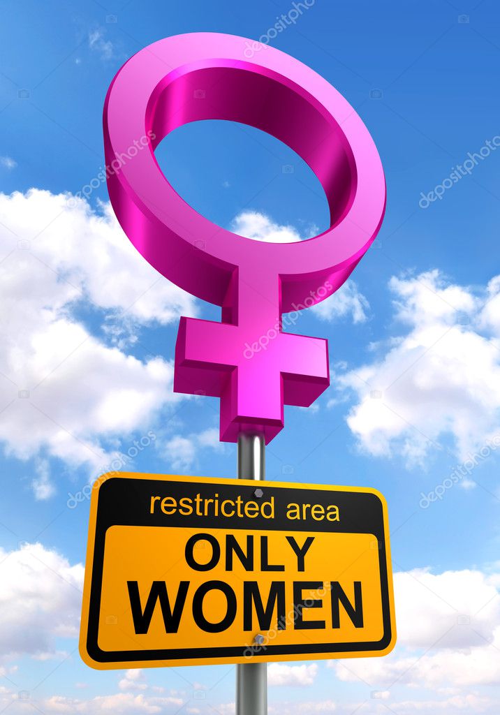 women only area road sign