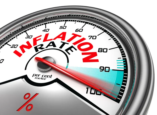 Inflation rate conceptual meter — Stock Photo, Image