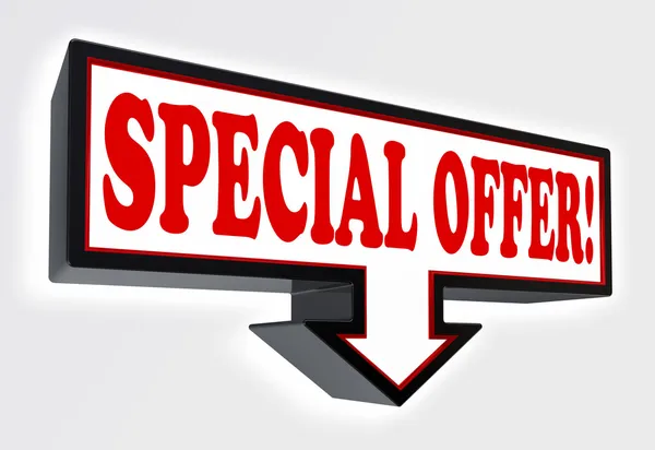 Special offer sign with arrow — Stock Photo, Image