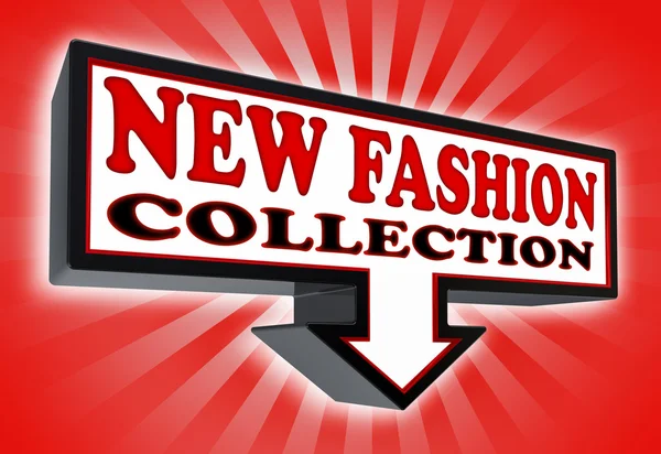 Nuovo segno collezione moda con freccia — Foto Stock