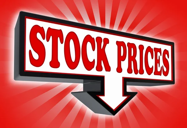 Prezzi delle azioni segno pricetag — Foto Stock