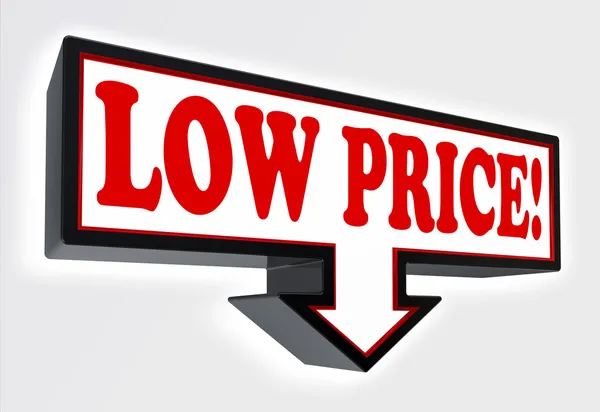 Low price sign with arrow down — Stock Photo, Image