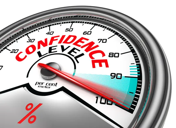 Confidence level conceptual meter — Stock Photo, Image