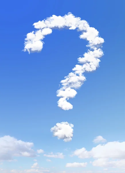 Znak zapytania kształt chmur — Zdjęcie stockowe