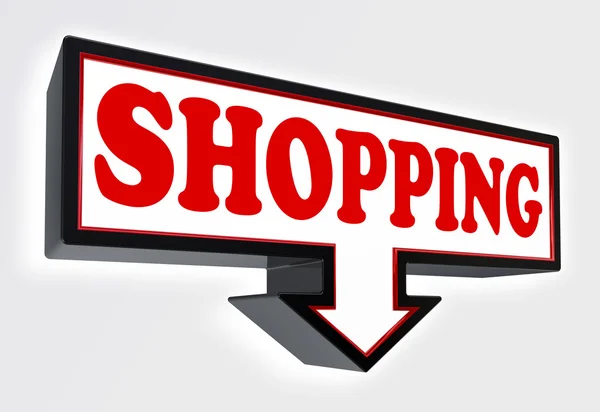 Shopping red and black arrow sign — Stock Photo, Image