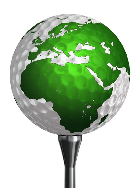 Kontinent Evropa a Afrika na golfový míček — Stock fotografie