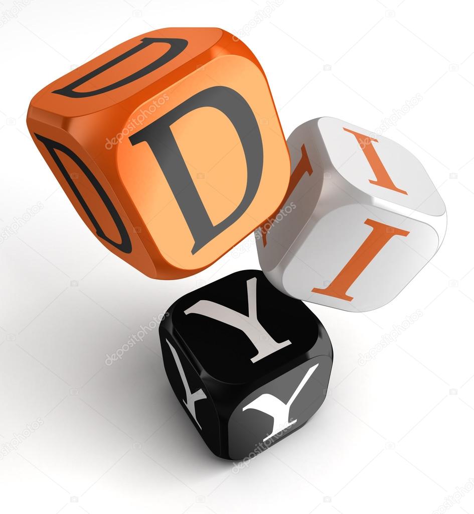 diy orange black dice blocks