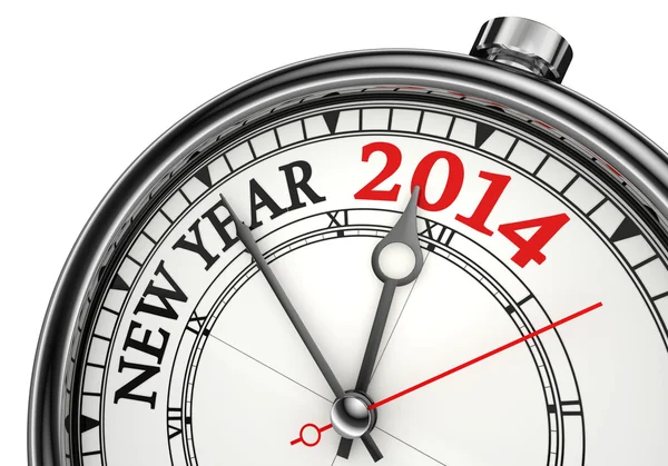 Új év 2014 fogalom óra — Stock Fotó
