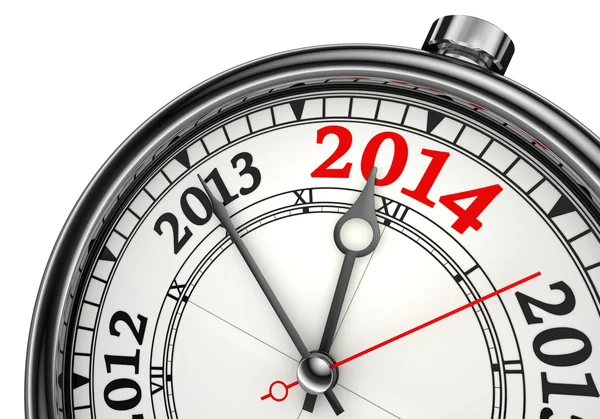 Year change 2014 concept clock — Stock Photo, Image