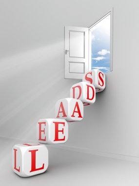 Kırmızı kelime zar taşları üzerinde yol açar.