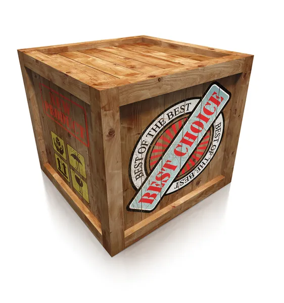 Best choice on wooden box crate — Stock Photo, Image