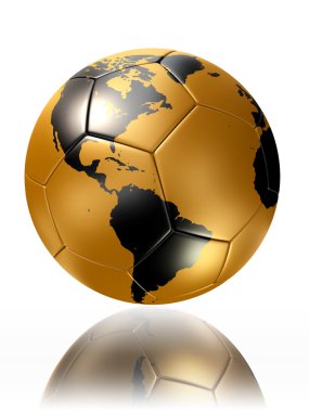 Dünya altın futbol topuyla Amerika Haritası