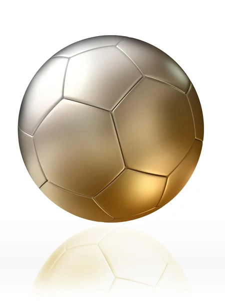 Golden silver soccer ball — Stock Photo, Image