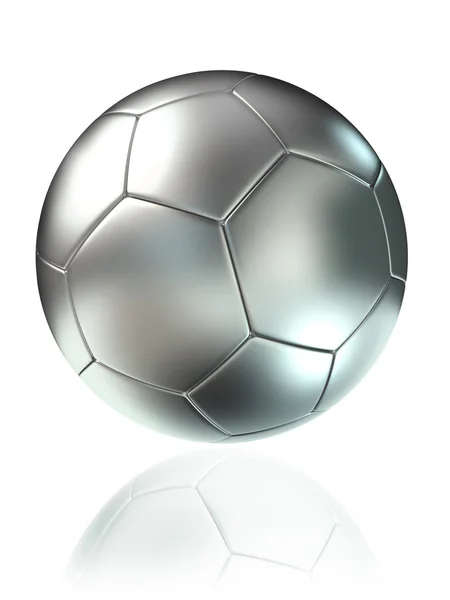 Balón de fútbol plata — Foto de Stock