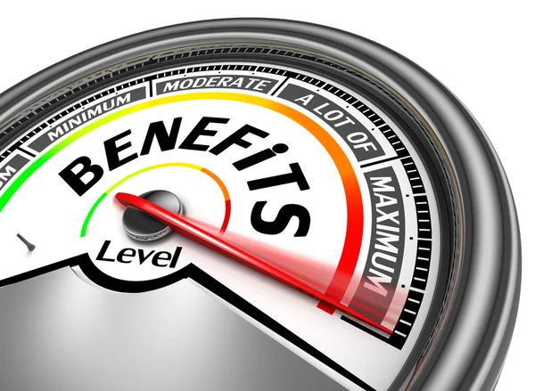 Benefits conceptual meter — Stock Photo, Image