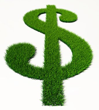 yeşil çim dolar simgesi