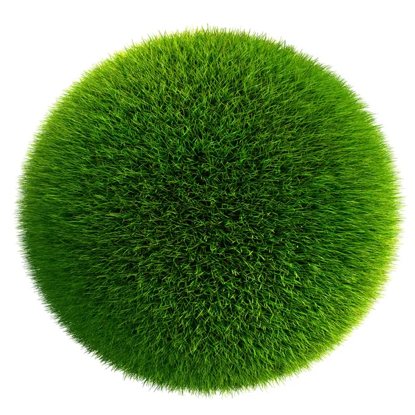 Зеленый шар травы изолирован на белом — стоковое фото